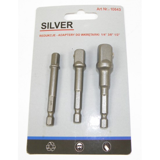 Adapter set 3 pcs SILVER Items quantity 3 pcs 331064