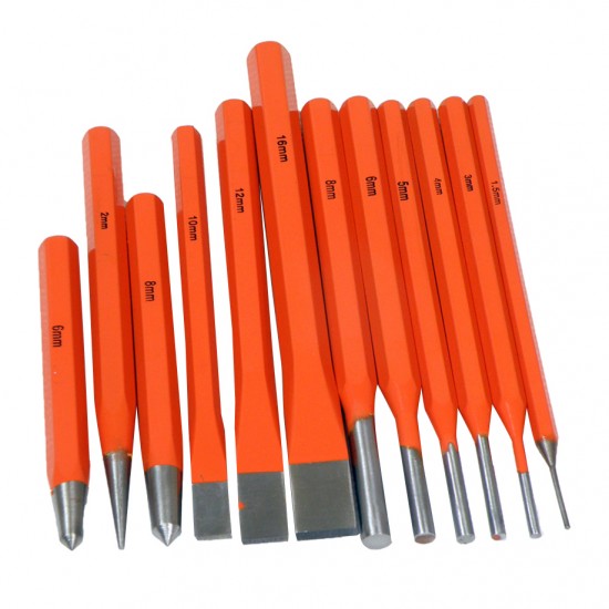 Chisels and punches 12 pcs . SILVER Items quantity 12 pcs 331067