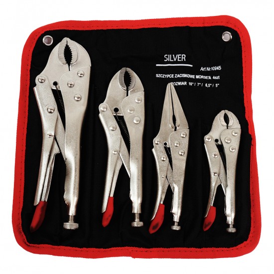 Set of pliers with locking device 4 pcs.  SILVER Items quantity 4 pcs 331094