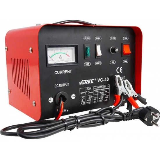 Battery charger 12/24V 16/20A, VERKE Battery capacity (A/h) 90-250 380133