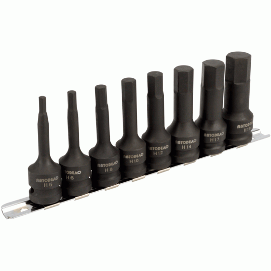 Hex impact socket bit set 1/2