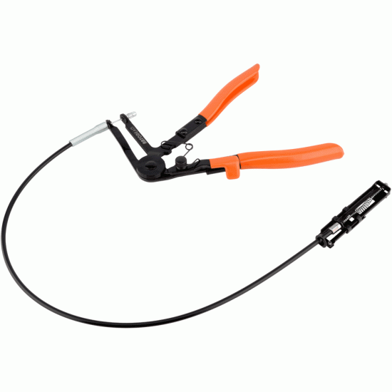 Angled hose clamp pliers with flexible grip