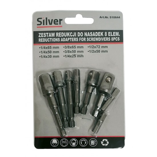 Holders, adapters, SILVER Items quantity 8 pcs 410644