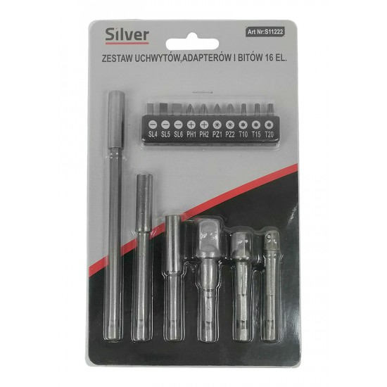 Adapter set 16 pcs SILVER Items quantity 16 pcs 411222