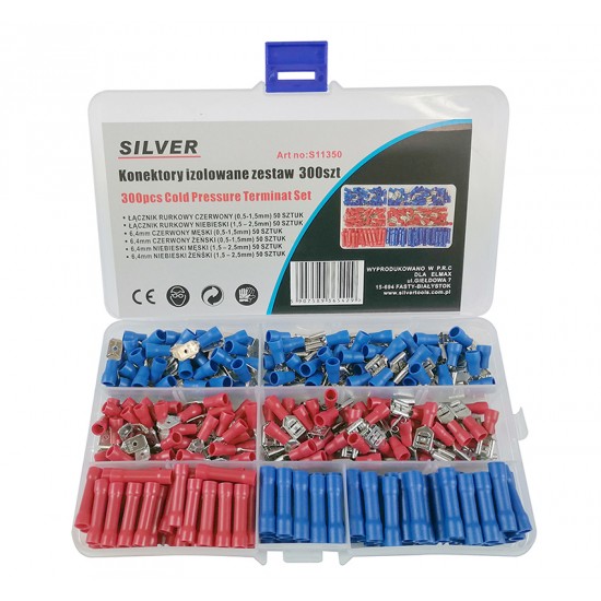 Set of insulated connectors 300pcs, SILVER Items quantity 300 pcs 411350