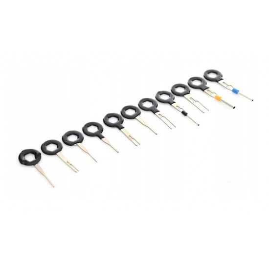 Set of accessories for disassembly of electrical connectors, 11 pins, SILVER Items quantity 11 pcs 411569