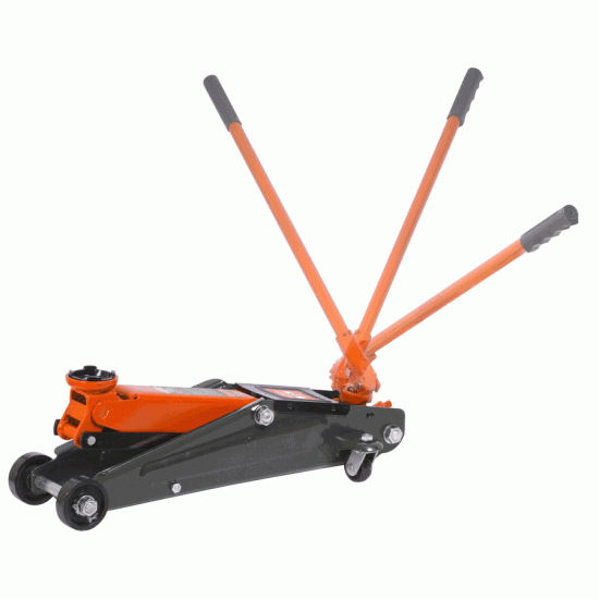 Hydraulic floor jack with a rotating handle