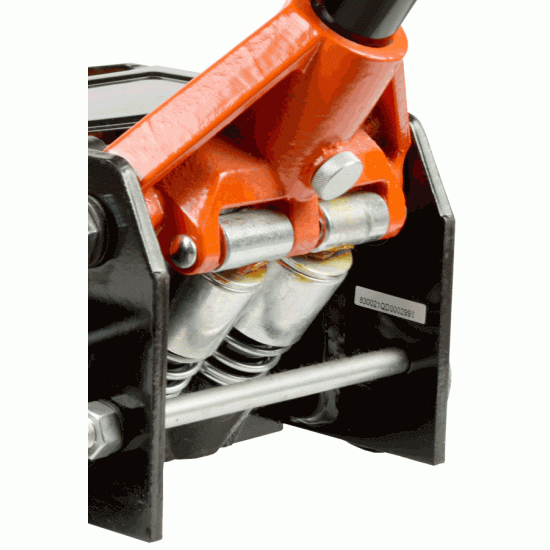 Hydraulic floor service jack with a double pump