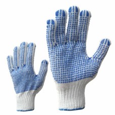 polyester knitted gloves with 2 sides rubber dot coating, size 10 Size 10 300110