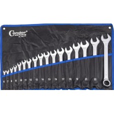 set of combination wrenches 17 pcs. 6, 7, 8, 9, 10, 11, 12, 13, 14, 15, 17, 19, 22, 24mm, Condor Werkzeug, C0035/17T 340035