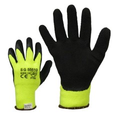 Rough latex coated knitted work gloves with wool lining Size 10 350004