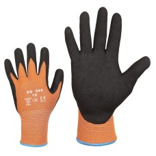 Work gloves made of flexible acrylic/Spandex with thin fleece lining, palm covered with rough nitrile 350006