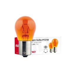Halogen bulbs PY21W BA15s 24V 21W AMBER 10 pcs. (E8) AMIO-01005 Items quantity 10 pcs 3501005
