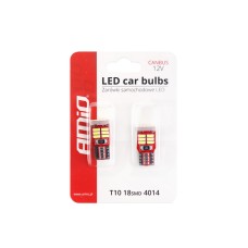 LED bulbs CANBUS 18SMD 4014 T10e W5W White 12V AMIO-01286 Items quantity 2 pcs 3501286