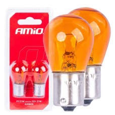 Halogen bulbs PY21W BA15S 12V ORANGE 2pcs blister AMIO-04354/03352 Items quantity 2 pcs 3503352