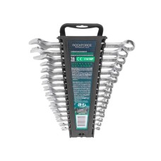 combination spanner set of 16 pcs. COMBINATION SPANNER SET OF 16 PCS SIZE 6,7,8,9,10,11,12,12,13,13,14,14,15,16,17,18,19,22,24 MM Items quantity 16 pcs 3654740
