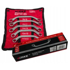 Set of curved C-wrenches (10x11, 12x13, 14x15, 16x17, 18x19 mm), VERKE 380064