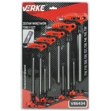 T-shaped TORX T10-50, set of 9 pcs, VERKE Size 100; 150; 195 mm 380100