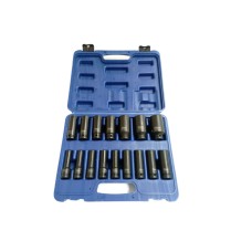 Set of impact heads, short and long, 16pcs, 1/2'', (10-32mm), SILVER, S11662 Items quantity 16 pcs 4100014