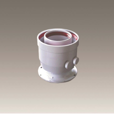 Vertical concentric adapter from Ø 60/100 mm to Ø 80/125 mm, with test point