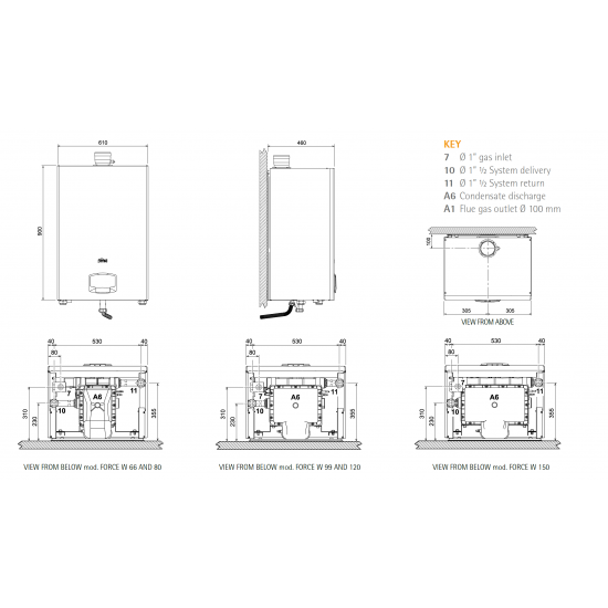 Condensing gas boiler FORCE W 120 (WF)